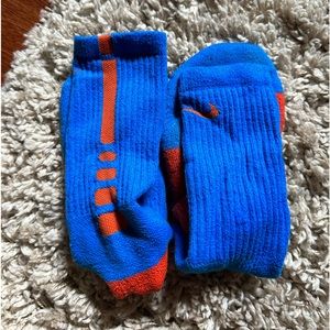 Orange and blue Nike elite socks